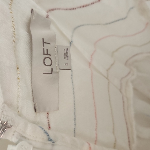 LOFT Cream Colorful Striped Maxi Dress Tiered Striped Flowy Size 4 - Picture 5 of 7